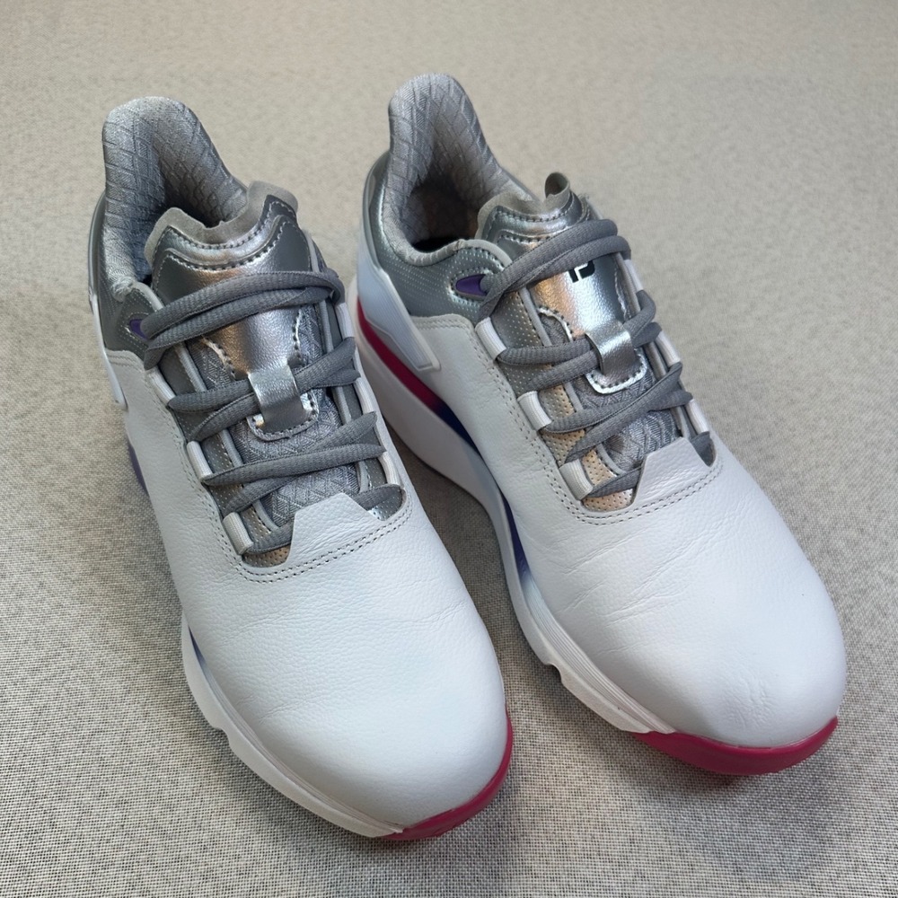 FootJoy Pro/SLX Golf Shoes Womens 7 White Leather Spikeless Athletic 98196
